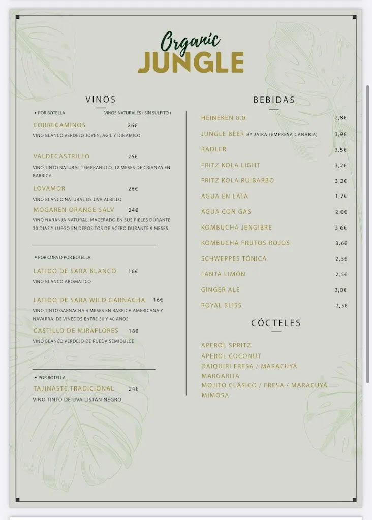 Menu_Organic Jungle_Las Palmas de Gran Canaria_image_2