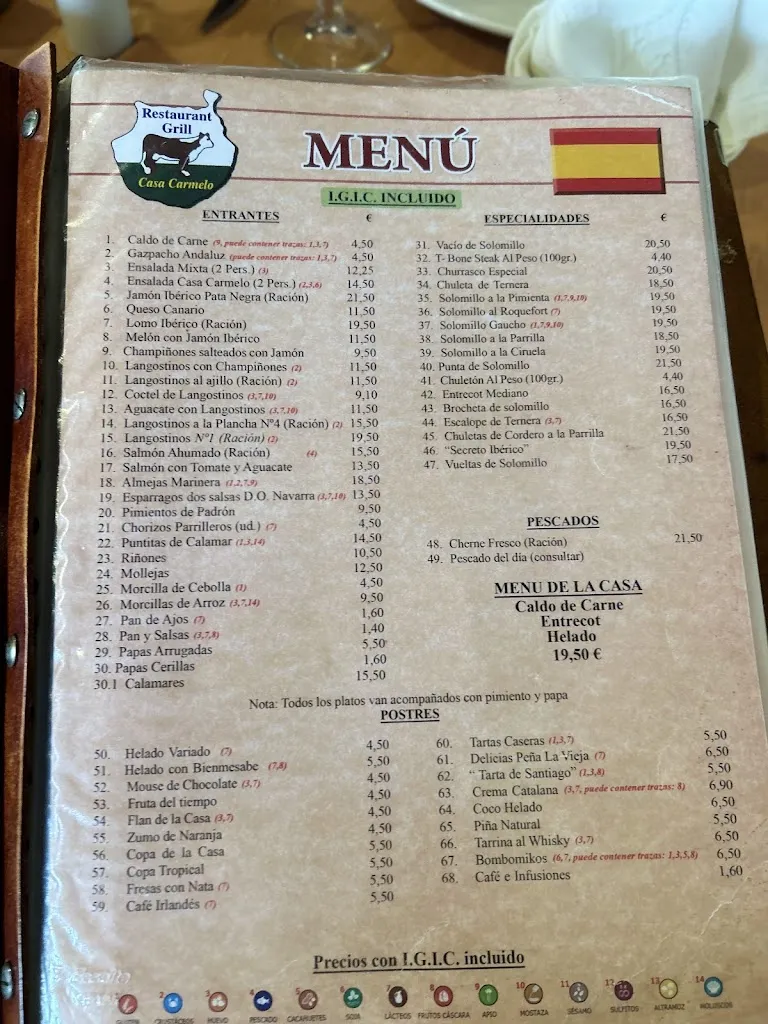 Menu_Restaurante Casa Carmelo_Las Palmas de Gran Canaria_immagine_2