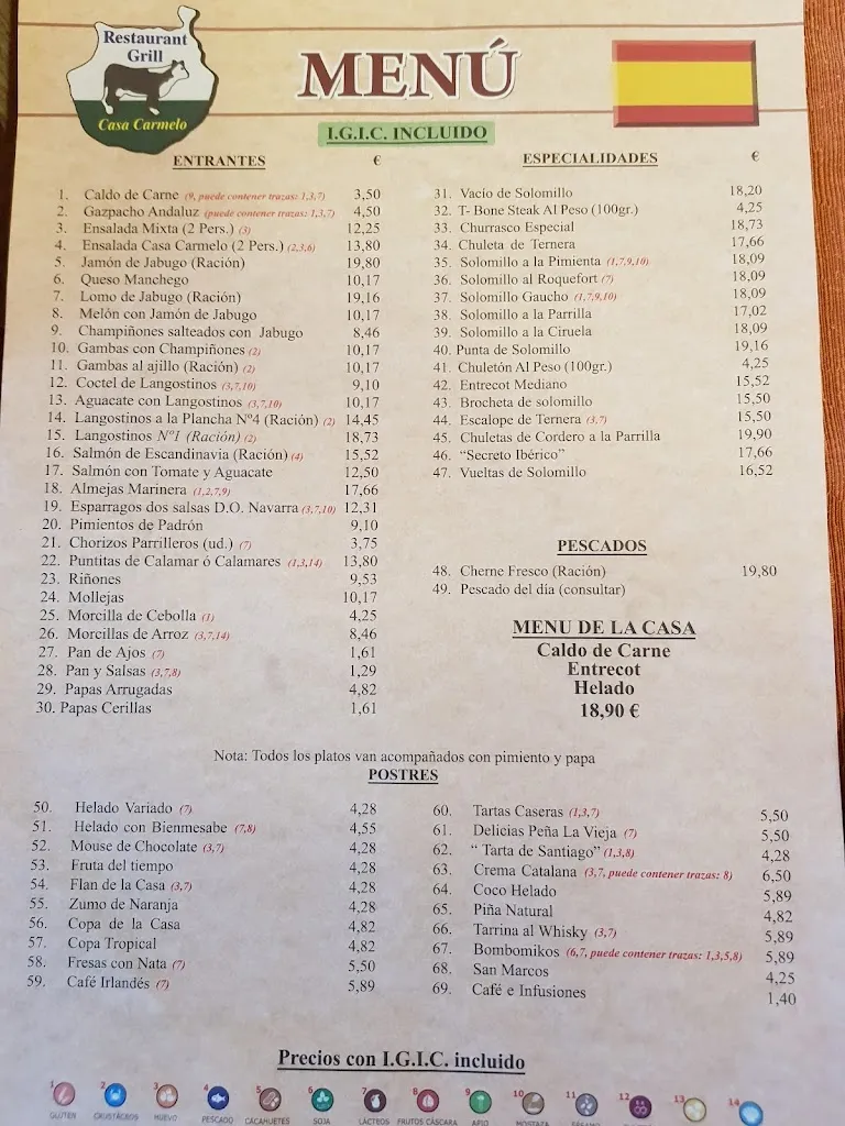 Menu_Restaurante Casa Carmelo_Las Palmas de Gran Canaria_immagine_4