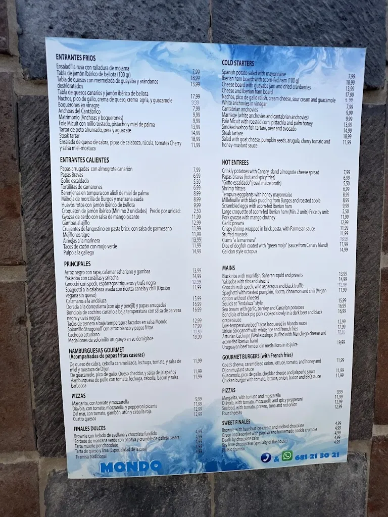 Menu_Restaurante Mondo_Las Palmas de Gran Canaria_image_4