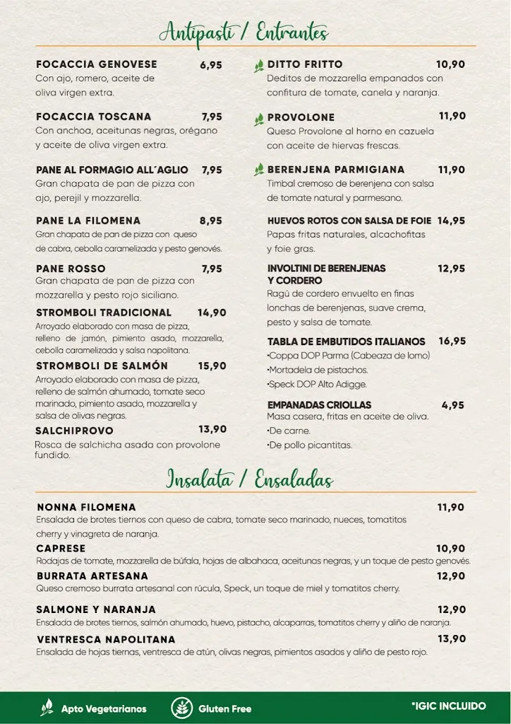 Menu_Restaurante La Filomena mesa y lopez_Las Palmas de Gran Canaria_image_1