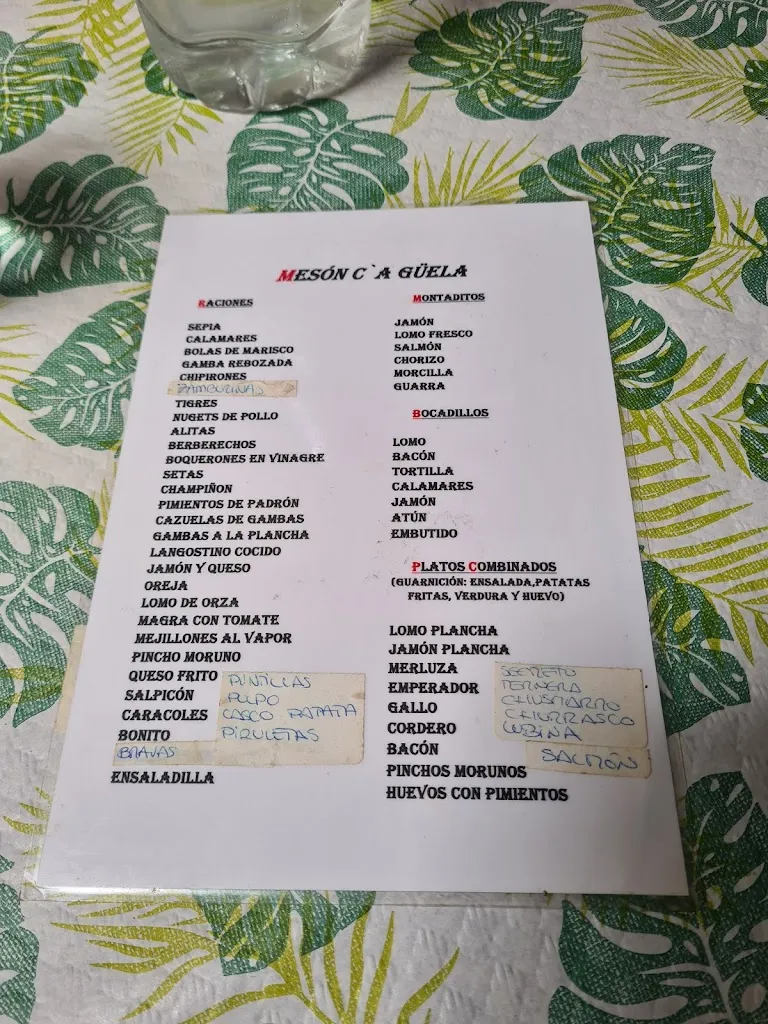 Menu_Mesón-restaurante C`A Güela_Corral-Rubio_image_1