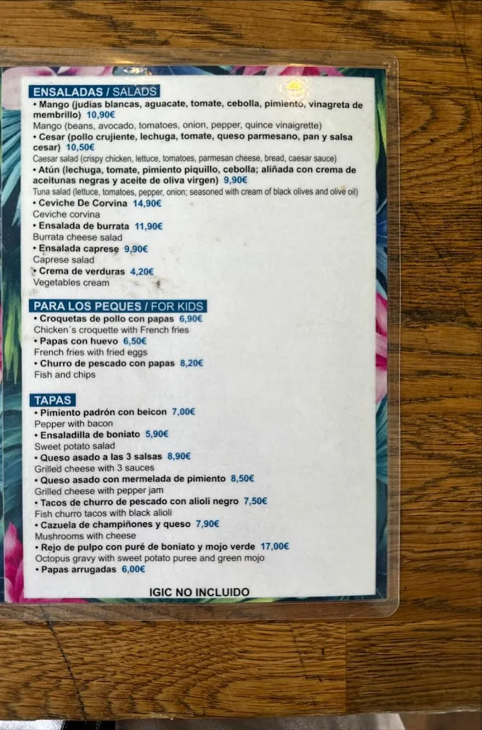 Menu_Restaurante Habana La Palma_Santa Cruz de La Palma_immagine_4