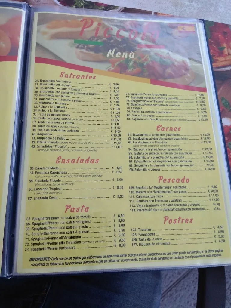 Menu_Piccolo - Pizza & Pasta Restaurant_Santa Cruz de La Palma_image_1