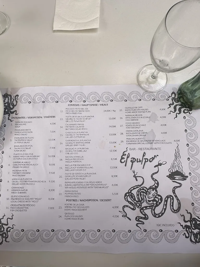 Menu_Restaurante El Pulpo_Santa Cruz de La Palma_image_2