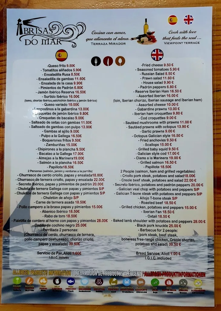 Menu_Restaurante Brisas do Mar_Puerto del Rosario_immagine_1
