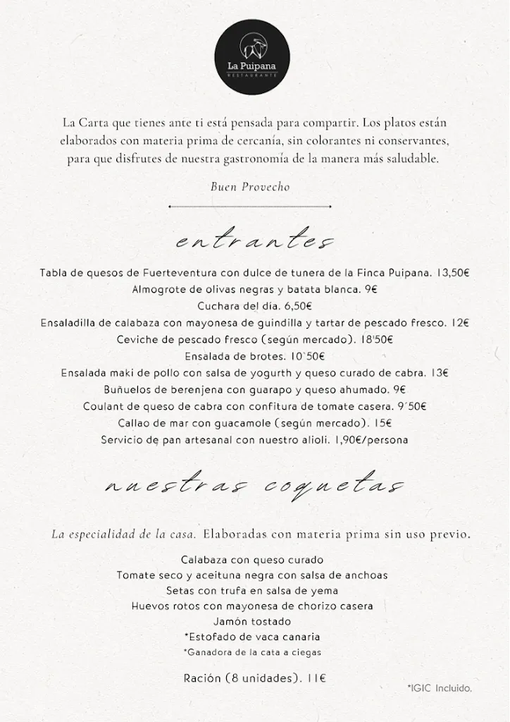 Menu_La Puipana Restaurante_Puerto del Rosario_immagine_3