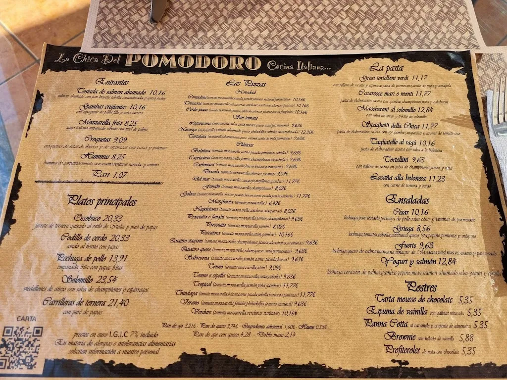 Menu_Restaurante la Chica del Pomodoro_Puerto del Rosario_image_1