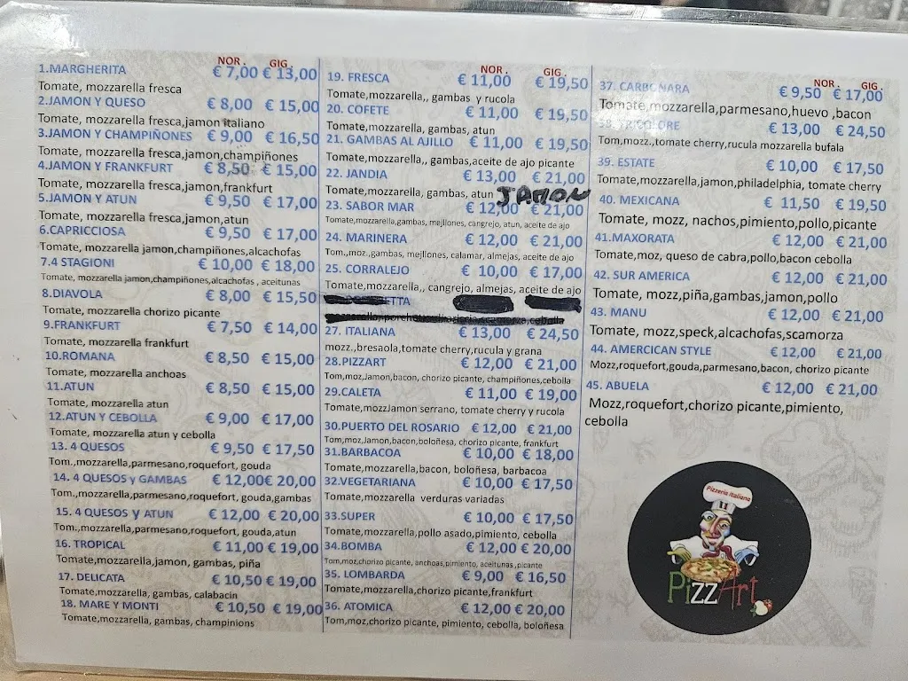 Menu_Pizzart Puerto DEL Rosario_Puerto del Rosario_image_3