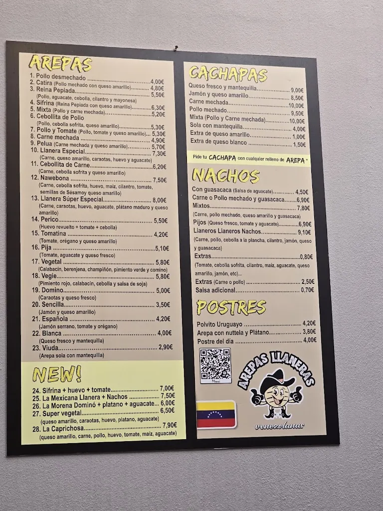 Menu_Arepas Llaneras Venezolanas_Puerto del Rosario_image_3