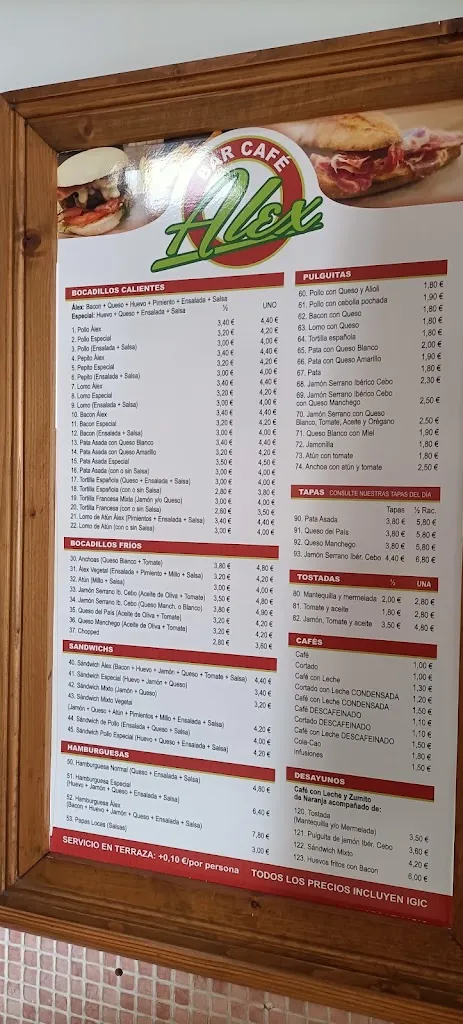 Menu_Bar Café Alex_Puerto del Rosario_image_4