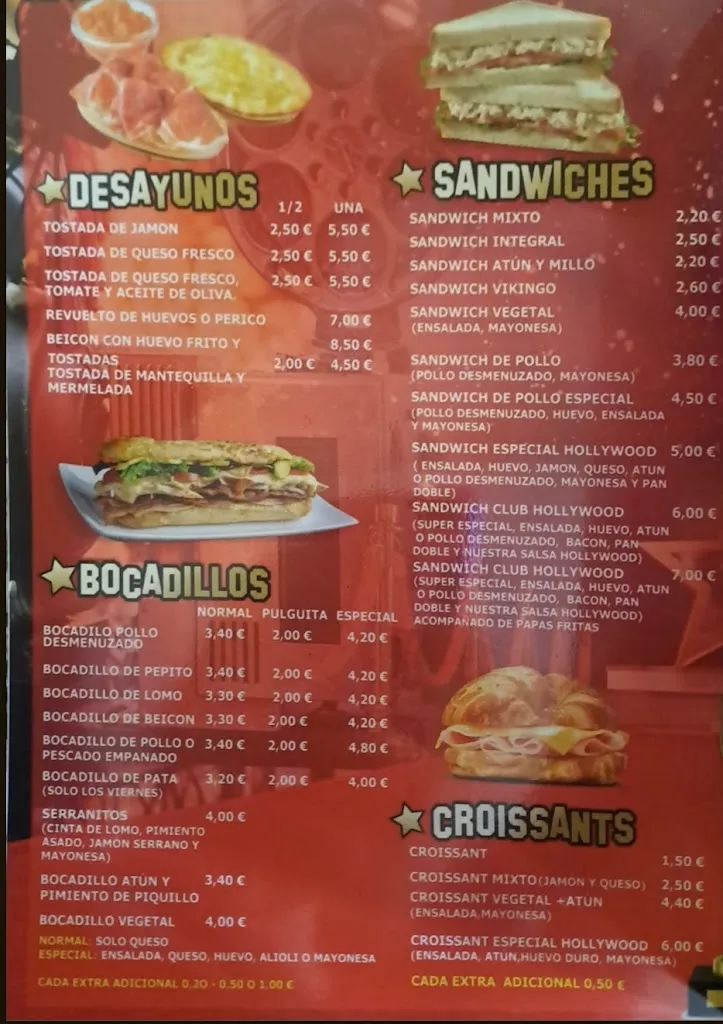 Menu_Cafetería Hollywood_Puerto del Rosario_image_1