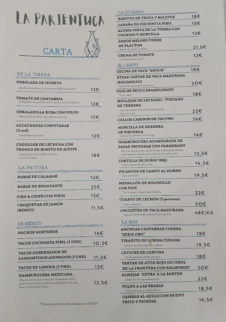 Menu_La Parientuca bistro bar_Alfoz de Lloredo_image_1