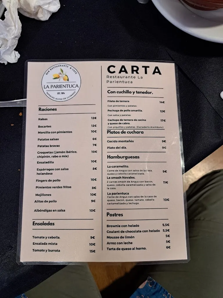 Menu_La Parientuca bistro bar_Alfoz de Lloredo_image_4