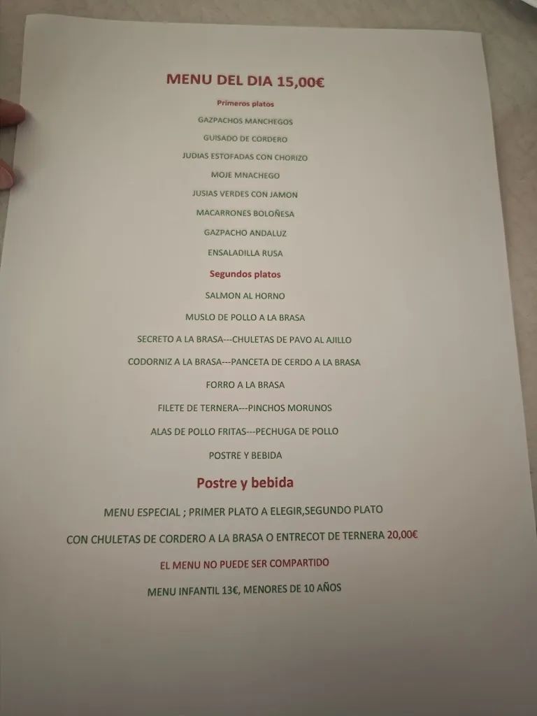 Menu_Hostal Restaurante El Peñón_Chinchilla de Monte-Aragón_image_1