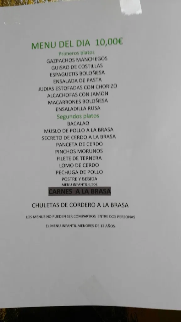 Menu_Hostal Restaurante El Peñón_Chinchilla de Monte-Aragón_image_3