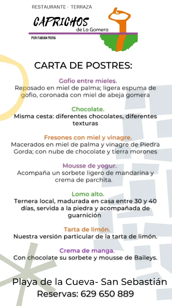 Menu_Caprichos De La Gomera_San Sebastián de La Gomera_image_1