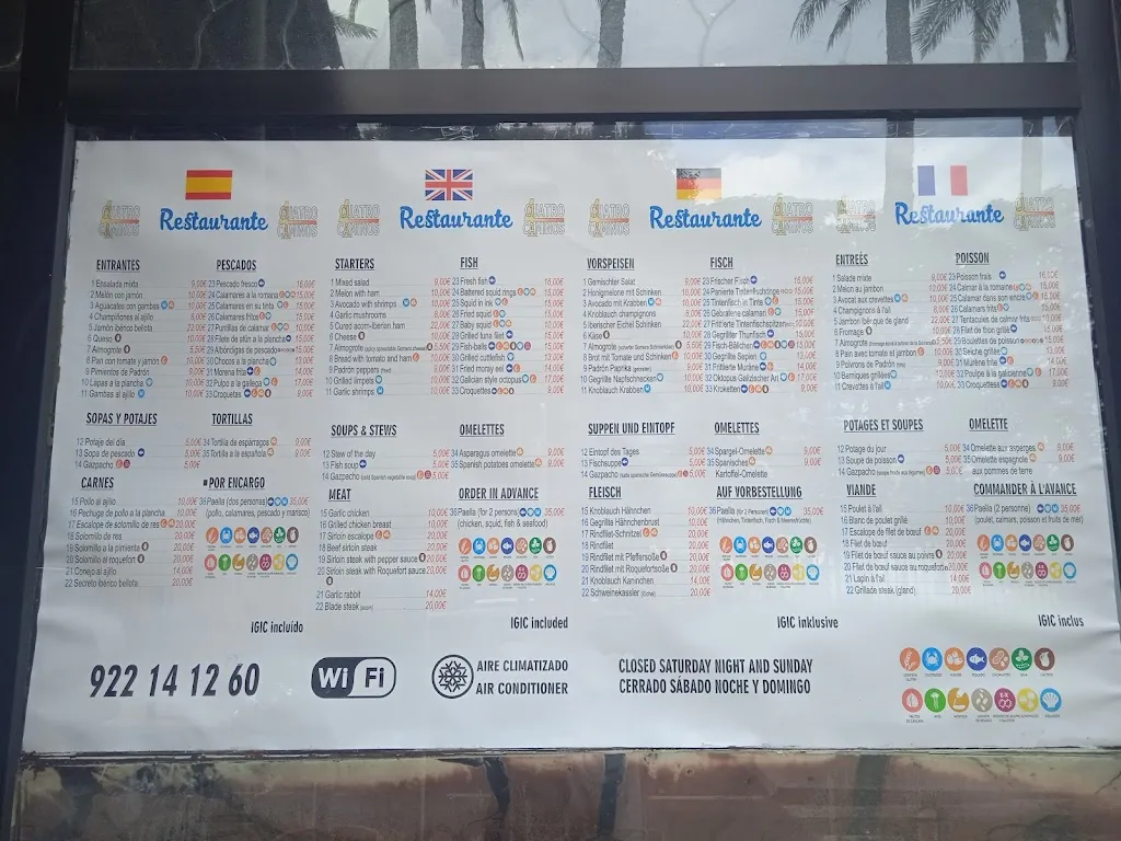 Menu_Restaurante Cuatro Caminos_San Sebastián de La Gomera_image_2