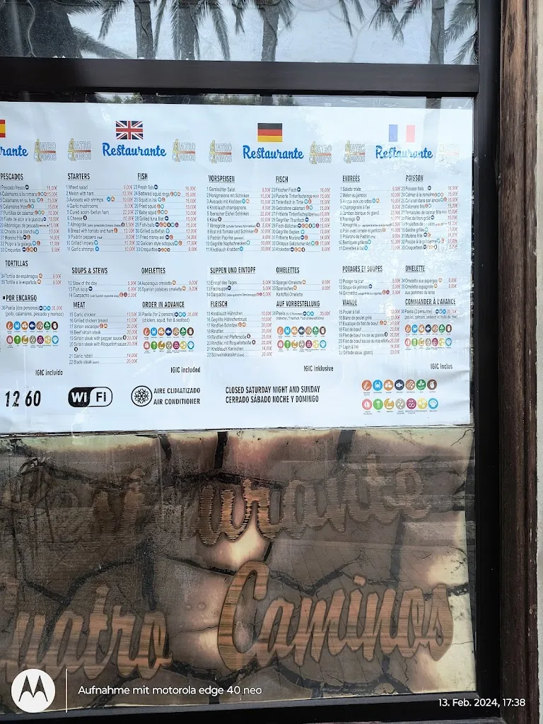 Menu_Restaurante Cuatro Caminos_San Sebastián de La Gomera_image_4