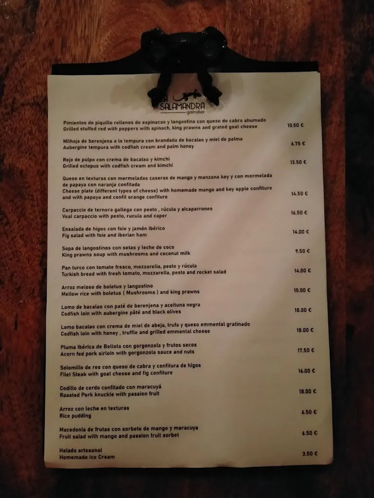 Menu_La Salamandra_San Sebastián de La Gomera_image_2