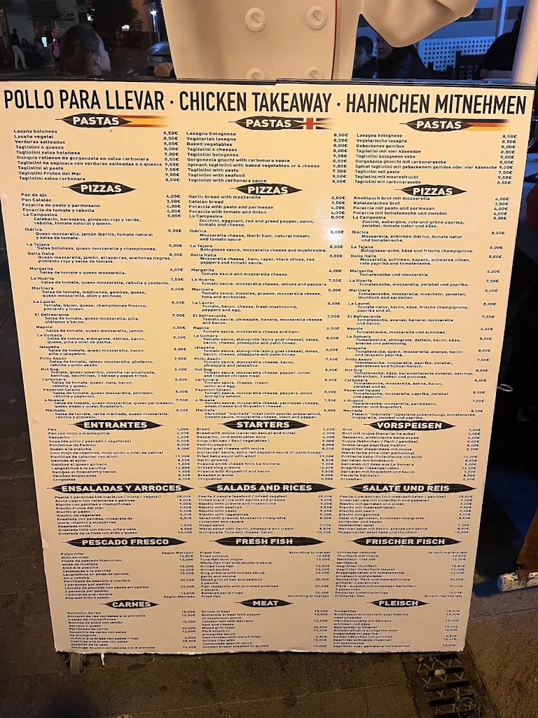 Menu_Restaurante Pizzería Los Laureles_San Sebastián de La Gomera_image_2