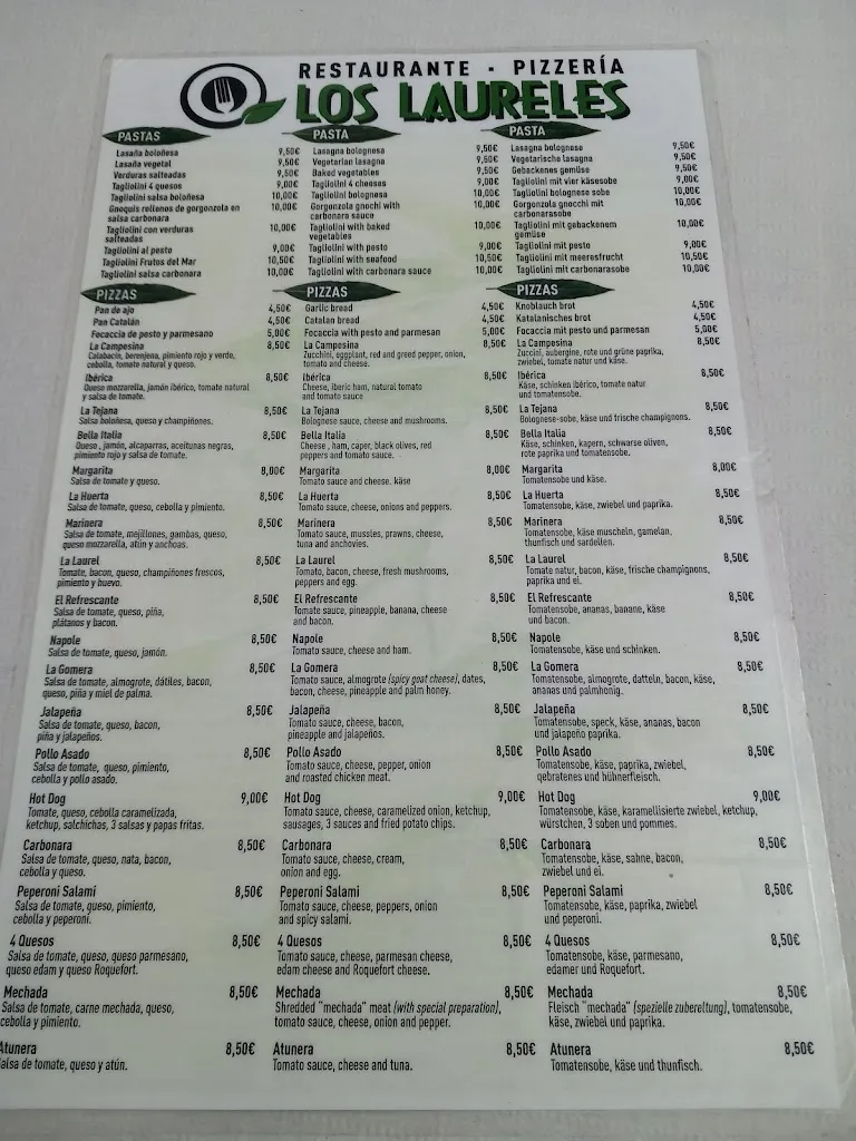 Menu_Restaurante Pizzería Los Laureles_San Sebastián de La Gomera_image_3