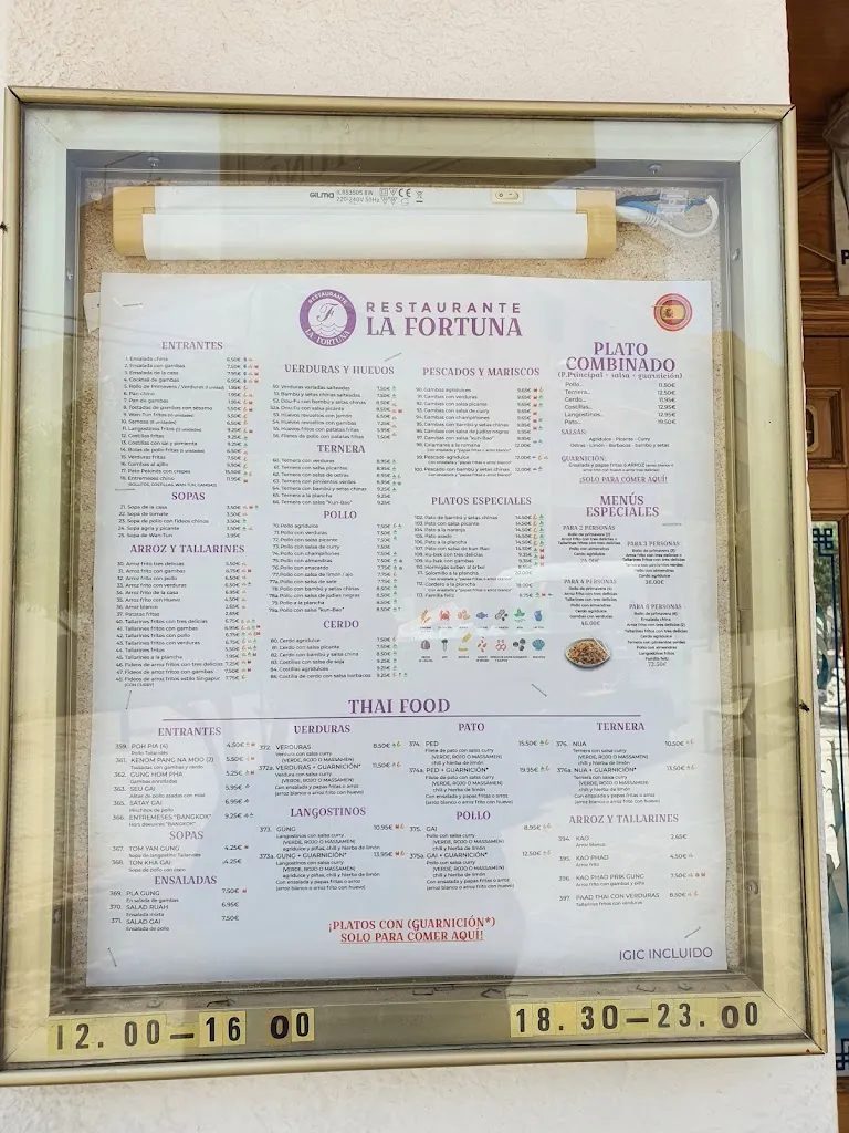 Menu_Restaurante La Fortuna_San Sebastián de La Gomera_image_1