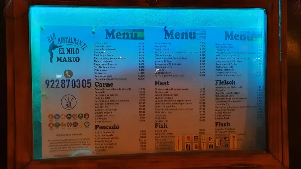 Menu_Restaurante El Nilo Mario_San Sebastián de La Gomera_image_4