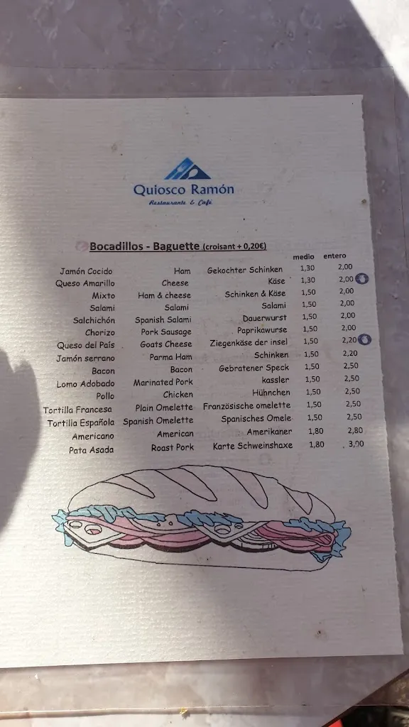 Menu_Kiosko Ramón_San Sebastián de La Gomera_image_1