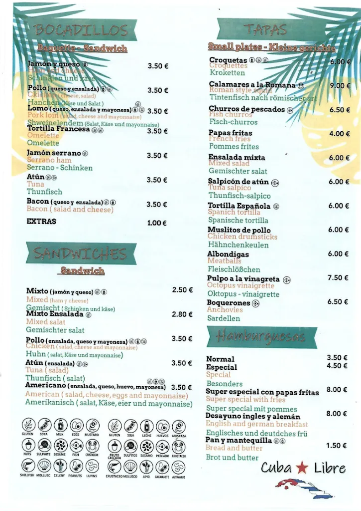 Menu_Bar Zumería Cuba Libre_San Sebastián de La Gomera_immagine_1