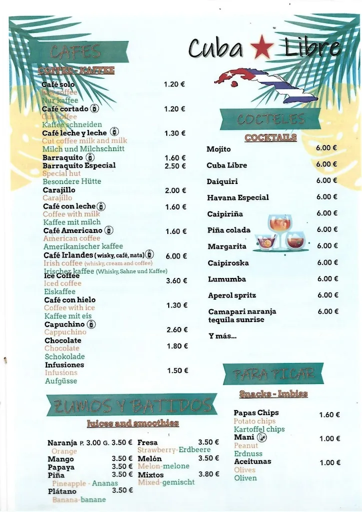 Menu_Bar Zumería Cuba Libre_San Sebastián de La Gomera_immagine_4