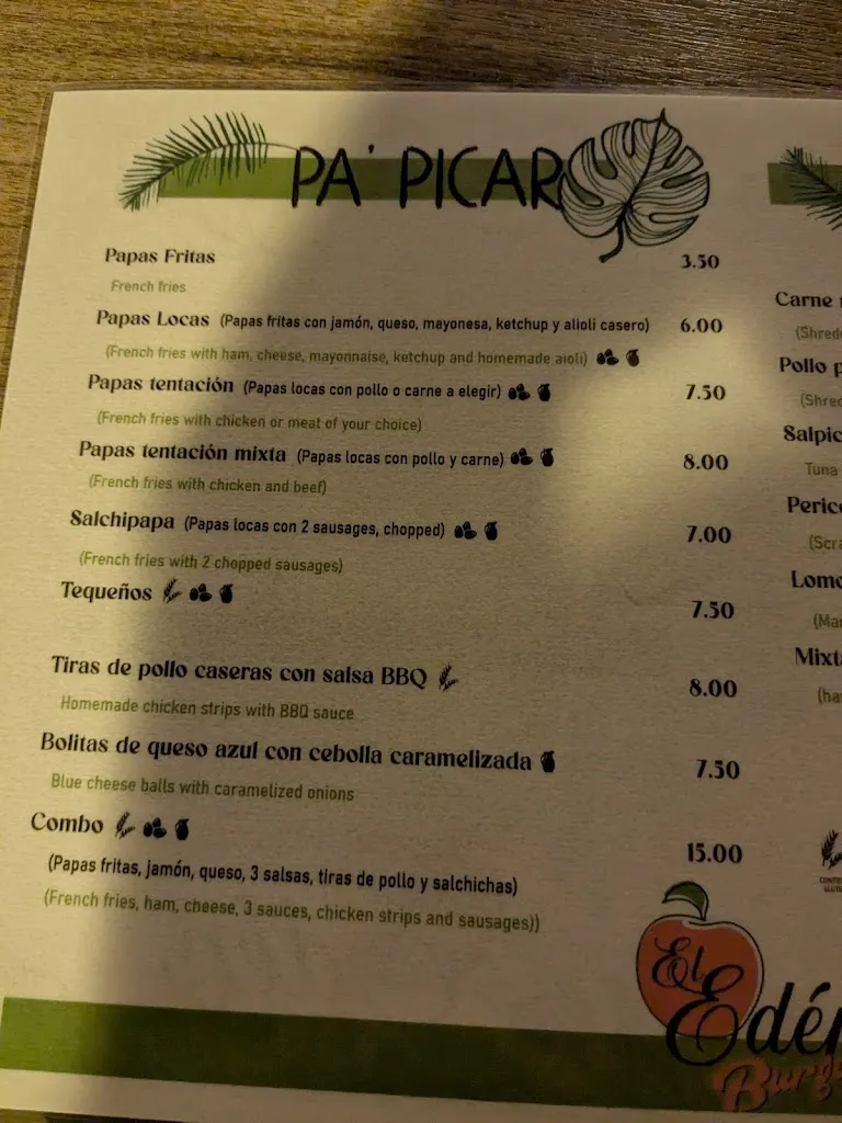 Menu_El Edén Burger_San Sebastián de La Gomera_immagine_1