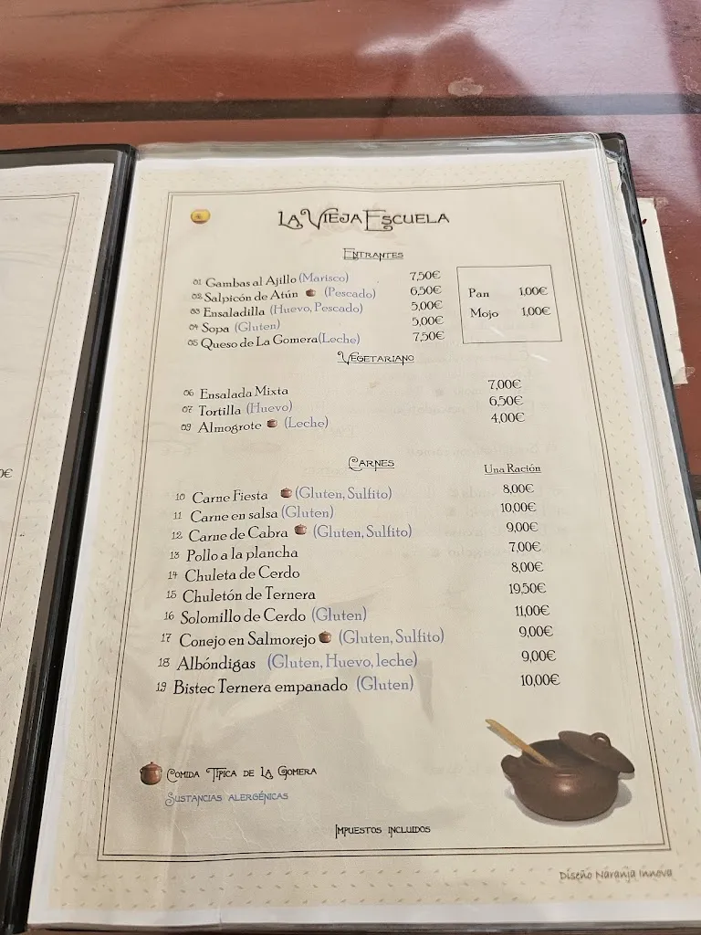 Menu_Restaurante La Vieja Escuela_San Sebastián de La Gomera_image_1
