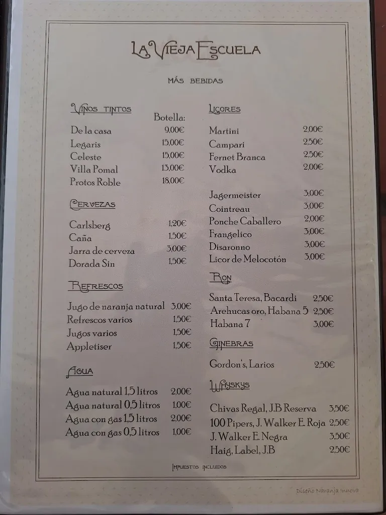 Menu_Restaurante La Vieja Escuela_San Sebastián de La Gomera_image_3