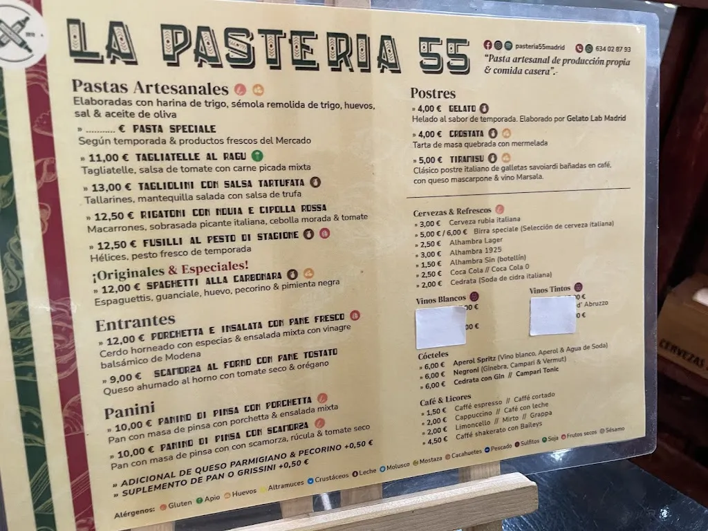 Menu_La Pasteria 55. Restaurante italiano de Mercado._Arredondo_image_2