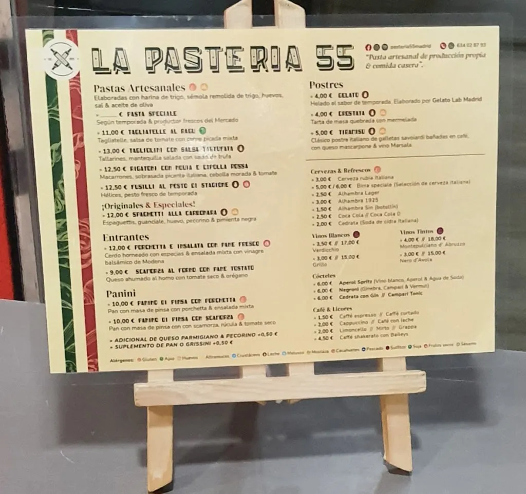 Menu_La Pasteria 55. Restaurante italiano de Mercado._Arredondo_image_3