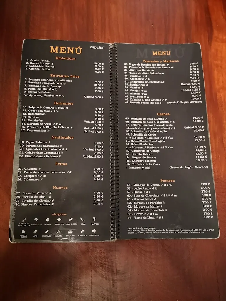 Menu_Taberna Ramón_Santa Cruz de Tenerife_image_3
