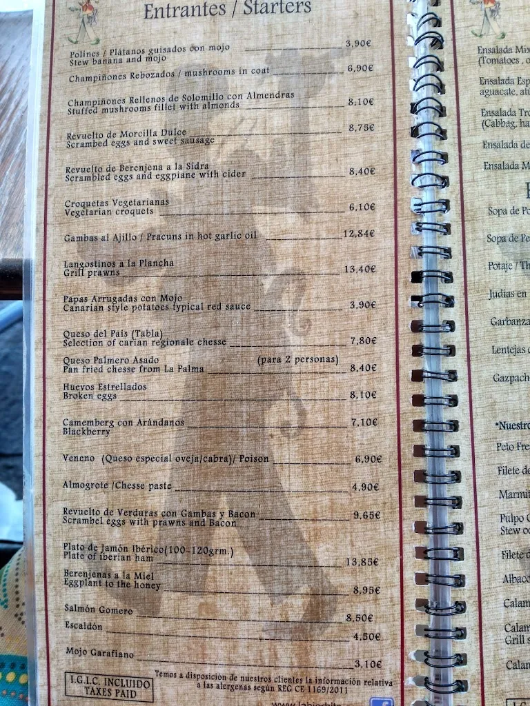 Menu_Restaurante La Hierbita, Tenerife Islas Canarias_Santa Cruz de Tenerife_image_3