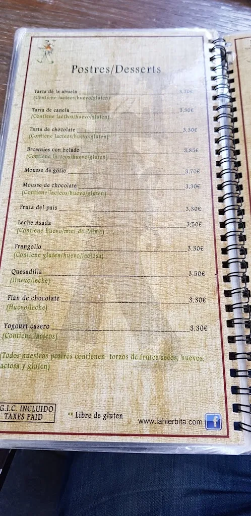 Menu_Restaurante La Hierbita, Tenerife Islas Canarias_Santa Cruz de Tenerife_image_4