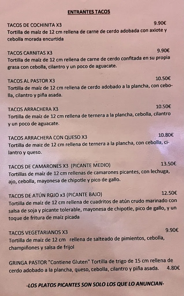 Menü_El Rincón de Guadalupe | Cocina Tradicional Mexicana_Santa Cruz de Tenerife_Bild_1