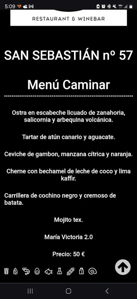 Menu_San Sebastián 57_Santa Cruz de Tenerife_immagine_2