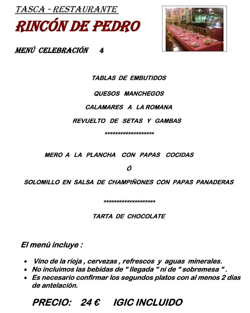 Menu_Restaurante Rincón de Pedro_Santa Cruz de Tenerife_image_1