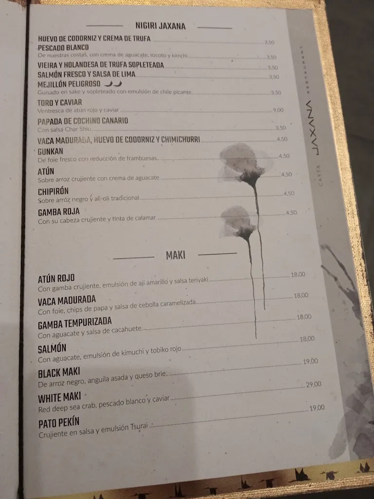 Menu_Jaxana Restaurant_Santa Cruz de Tenerife_image_1