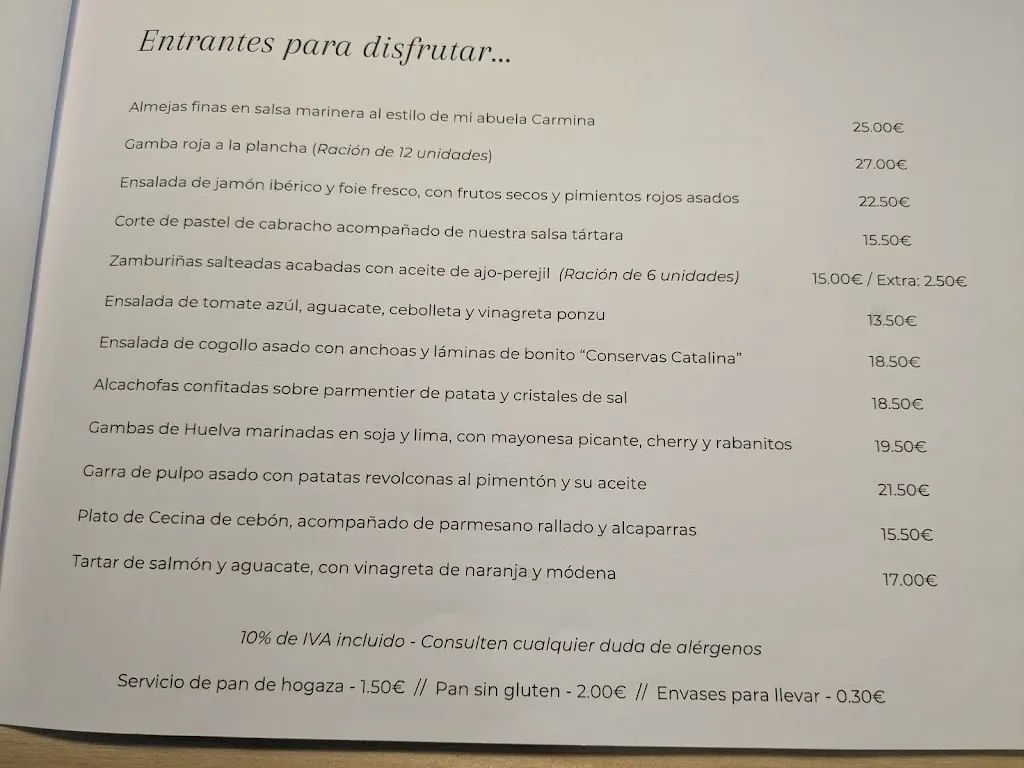 Menü_Bar Restaurante Casa Cesar_Bárcena de Cicero_Bild_2