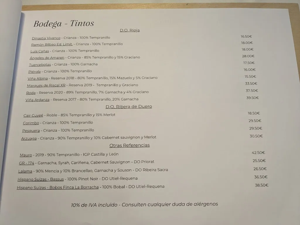 Menü_Bar Restaurante Casa Cesar_Bárcena de Cicero_Bild_4