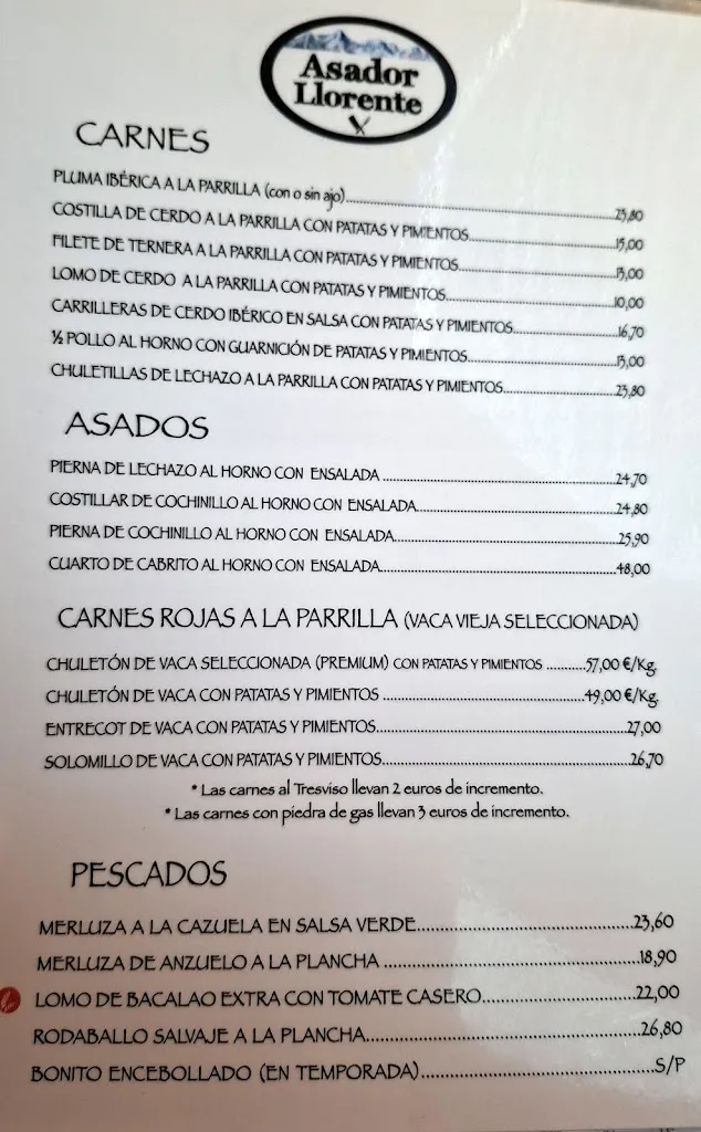 Menu_Asador Llorente_Cabezón de Liébana_immagine_1