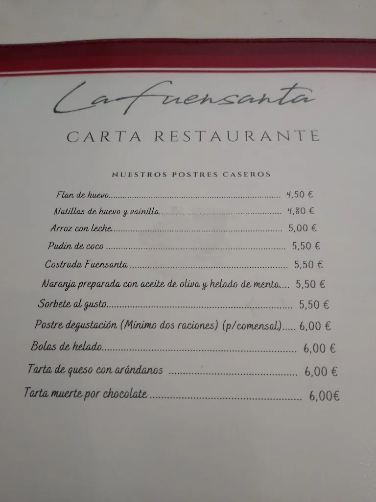 Menu_Hostal Rural La Fuensanta_Fuensanta_image_1