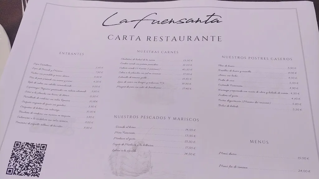 Menu_Hostal Rural La Fuensanta_Fuensanta_image_2
