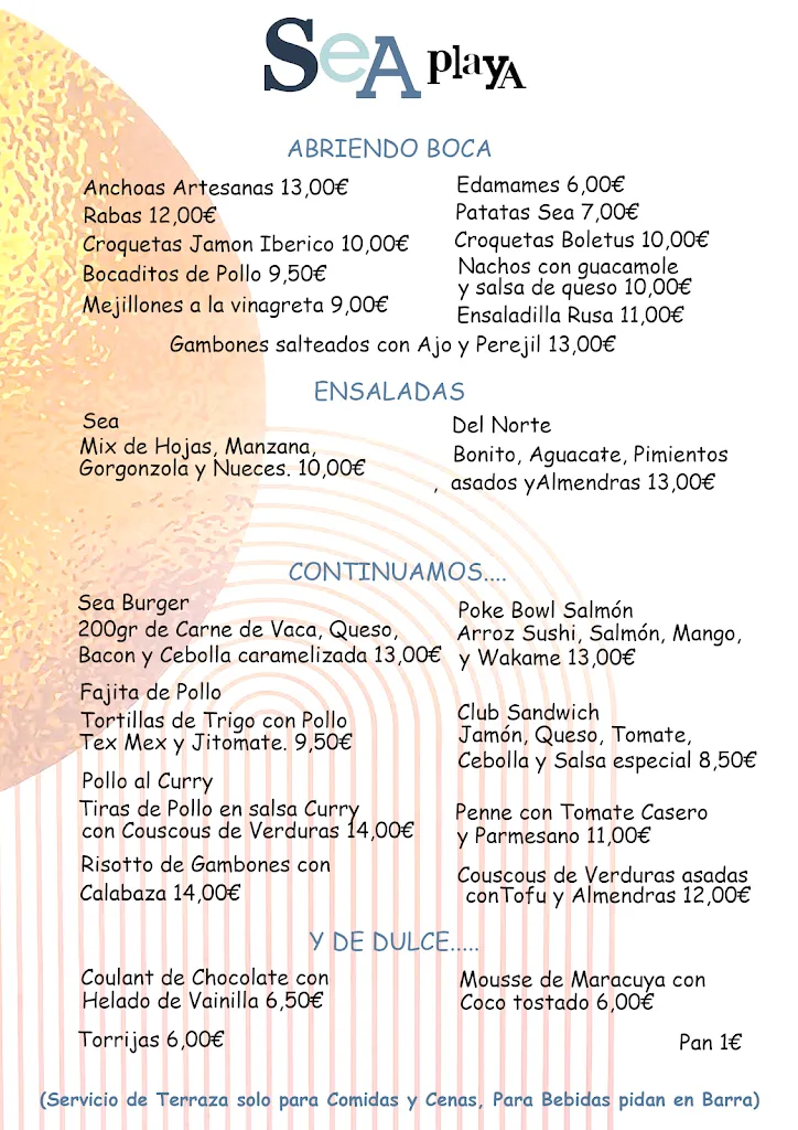 Menu_Sea Playa_Bareyo_immagine_1