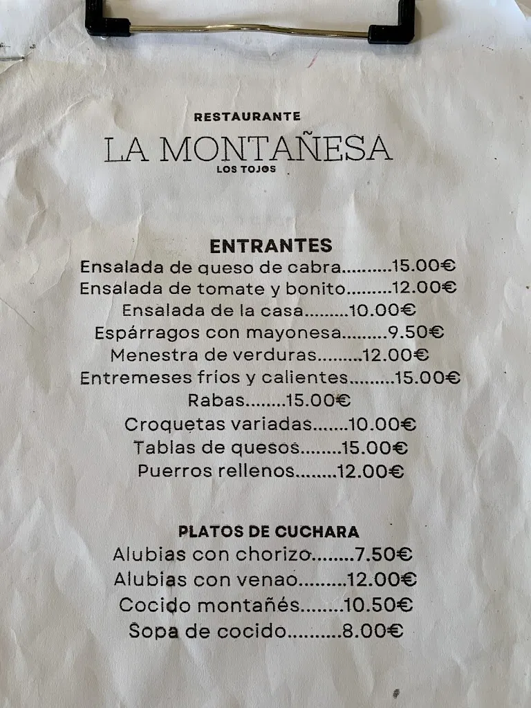 Menü_Restaurante La Montañesa_Cabuérniga_Bild_1